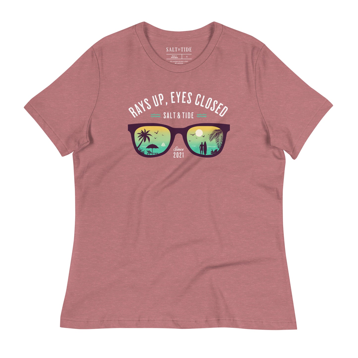 Salt & Tide Rays Up Eyes Closed Women's Relaxed T-Shirt