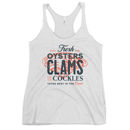 Salt & Tide Oysters Clams and Cockles Women's Racerback Tank