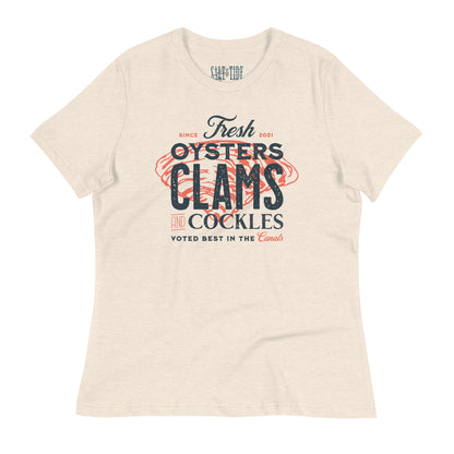 Salt & Tide Oysters Clams and Cockles Women's Relaxed T-Shirt
